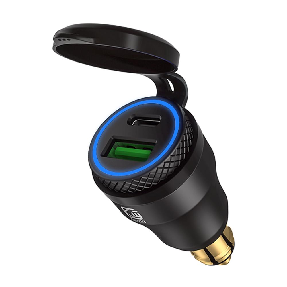 

Hella Plug to Fast Charge 3.0 + PD Motorcycle USB Charger Adapter w/ LED Light for Caring Personal Cars Accessories