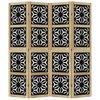 4 Piece Room Divider In Brown and Black Solid Paulownia Wood
