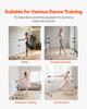 Ballet Barre, Double Beechwood Barre Bar for Home, Freestanding Portable Ballet Stretching Dance Bars, Height Adjustable Anti-Wobble Fitness Gym