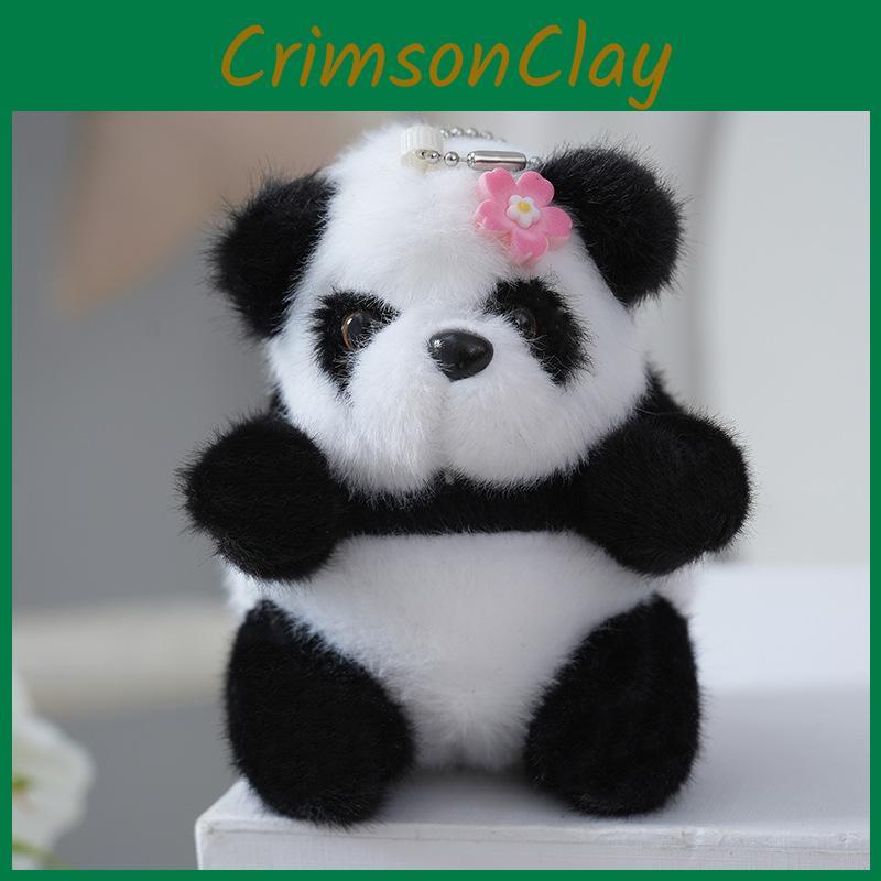 Plush Backpack Panda Pendant Keychain Cartoon Bag Decorations Toy Gift Kids