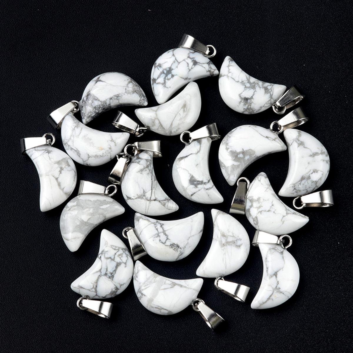 

5 шт./упак. натуральный кристалл драгоценный камень кулон в форме луны подвески для изготовления ювелирных изделий DIY аксессуары унисекс 18x12 мм 5Pcs/18x12mm