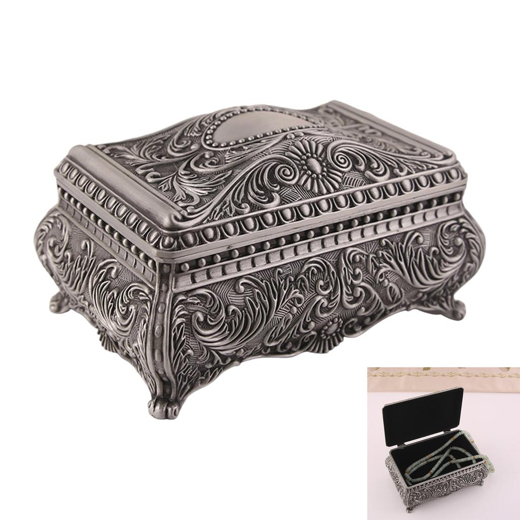 Decorative Metal Jewelry Box Classical Metal Storage Box With Lid For Jewelry Keepsakes And Collectibles