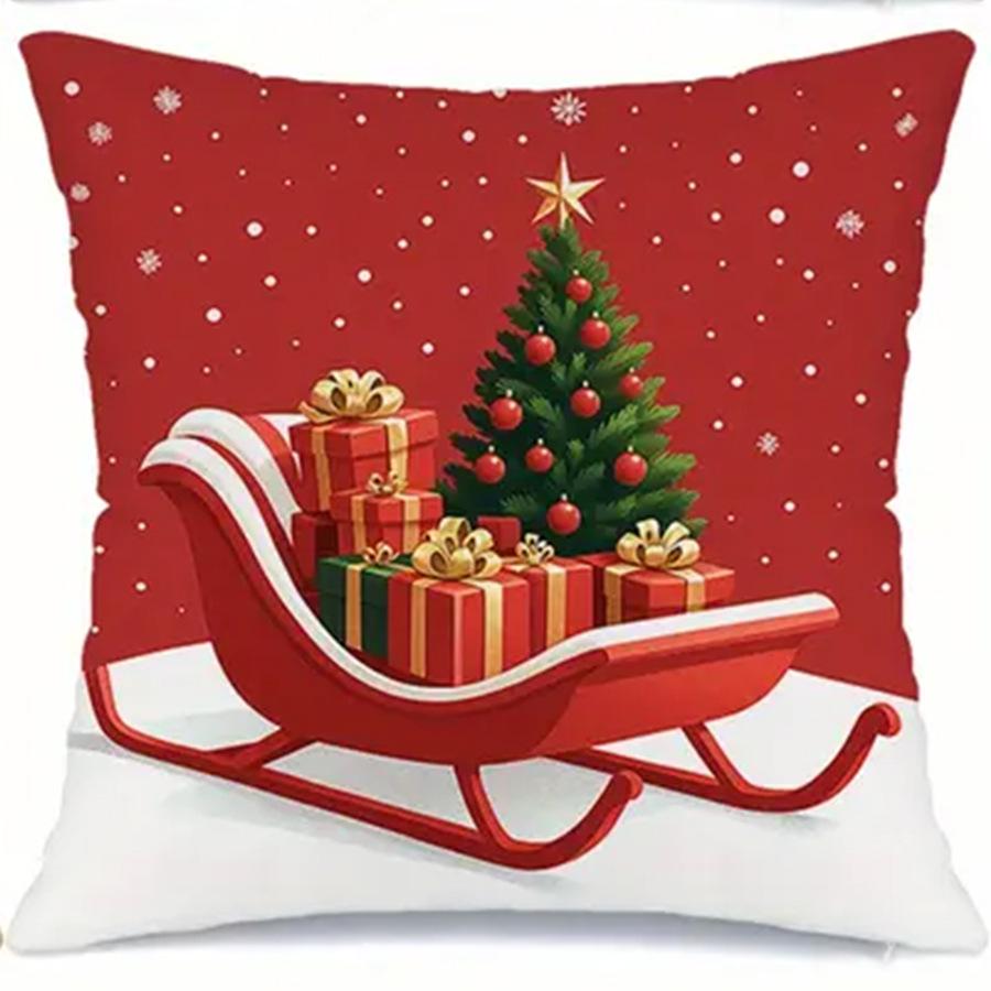 Christmas Tree & Snowman Pillowcase: Festive Decor for Bedroom or Living Room Sofa