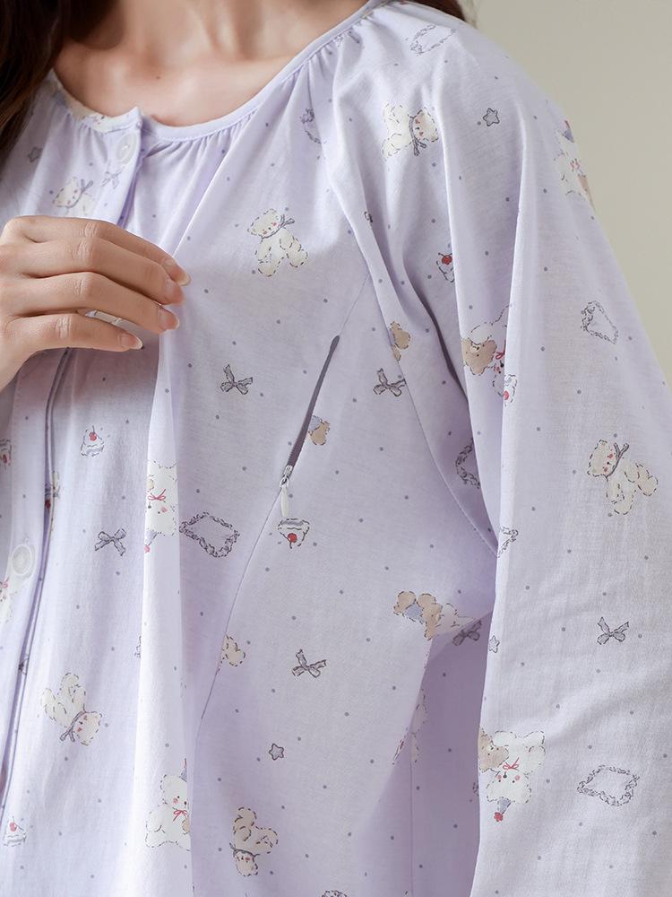 Four Seasons A-Class Antibacterial Cotton Maternity Pajamas for Labor, Postpartum, and Nursing