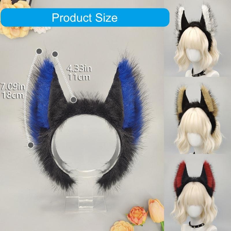 Wolfsohr Haarband Weicher Tierohr Haarreif Haarstyling-Accessoire Für Halloween Anime Kostüm Party Rollenspiel Kopfschmuck
