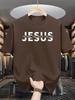 Summer 100 Pure Cotton Unisexs Casual Loose Fashion Jesus Print Comfortable Sports Short Sleeved Round Neck Tshirt Top