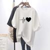 Unisex 2024 Summer New Smile Print Women's Short-sleeved Explosive Loose White T-shirt Top Women T Shirt