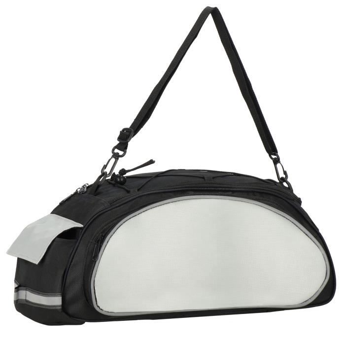 Fahrradtasche SPRINGOS® 21x40cm mit Griff, 14L wasserabweisend - Schwarz/Grau