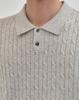 WORK ON BODY OFF Tres Semi-Overfit Cable Collar Short Sleeve Knit [Gray]