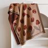 Tulip Printing Double-Sided Two-Color Women'S Imitation Cashmere Thermal Scarf Small Fragrance Air Conditioner Shawl