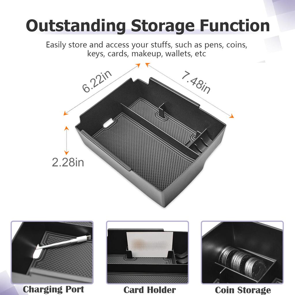 Armrest Storage Box Tray for Kia K4 2025 Center Console Organizer Interior Coin Phone Holder Center Console Storage Accessories