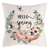 Seasons Throw Pillow Cover Spring Linen Flowers Truck Cushion Office Throw Pillow Cushion Throw Pillow Cushion
