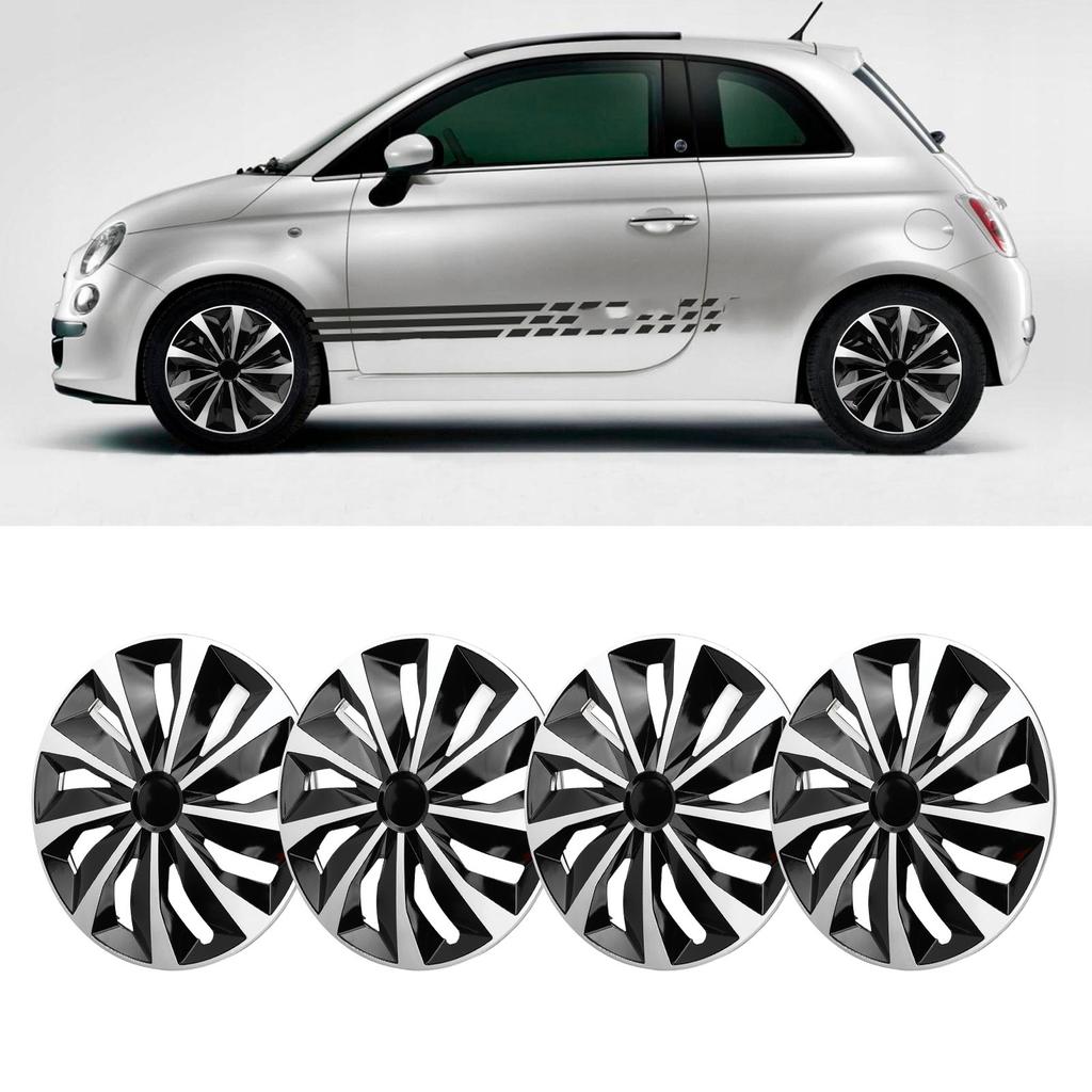 Set di 4 Copricerchi da 17 Pollici Eleganti Adatti a Clip-On in ABS Sostituzione per la Maggior Parte di Auto Camion SUV