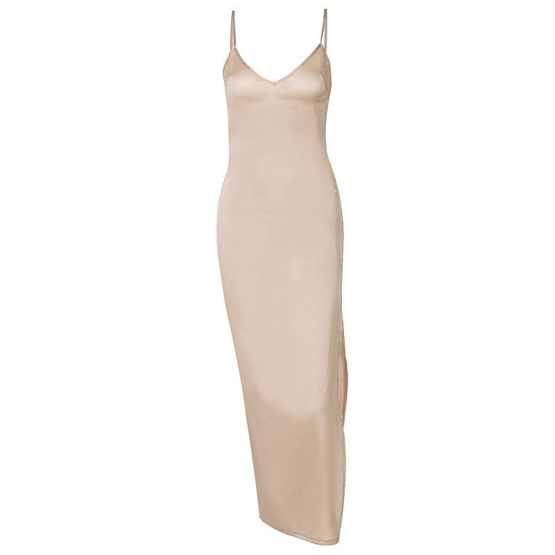 2026 Summer Elegant Backless V-neck Slit Dress for Women
