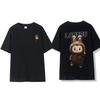Labubu T-shirt Couple Wear Round Neck Pure  Cartoon Cute Print Plus Size Same Style for Men and Women