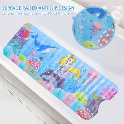 Large Cartoon Bath Mat Baby Kids Cute Sea World Anti-Slip Shower Bathtub Mats With Sucker Soft Massage Pad