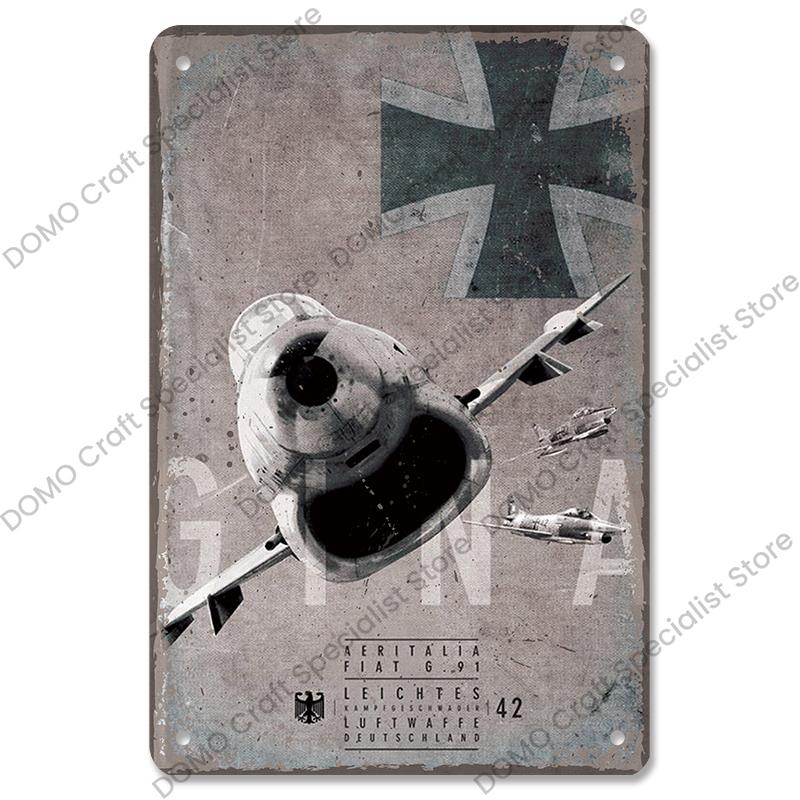 Airplane Poster Metal Tin Signs Vintage Model Plane Meeting Aerien Metal Plate Wall Decor Bar Club Garage Home