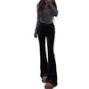 Women's High-Waist Black Flared Jeans - Slimming, Trendy Trumpet Style for Spring/Autumn 2026