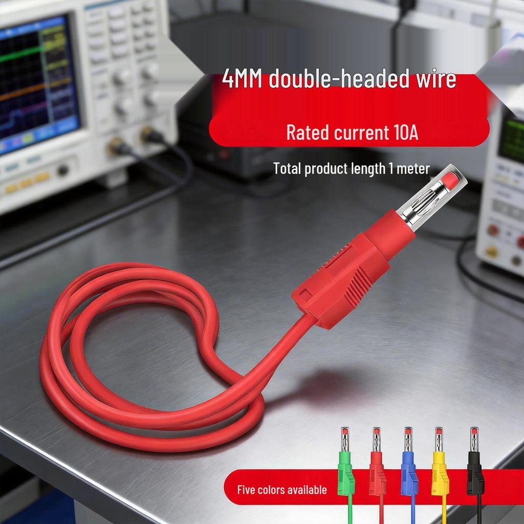 4mm All-Copper Banana Plug Test Lead Wire for High Voltage Power Meters, 10A Capacity