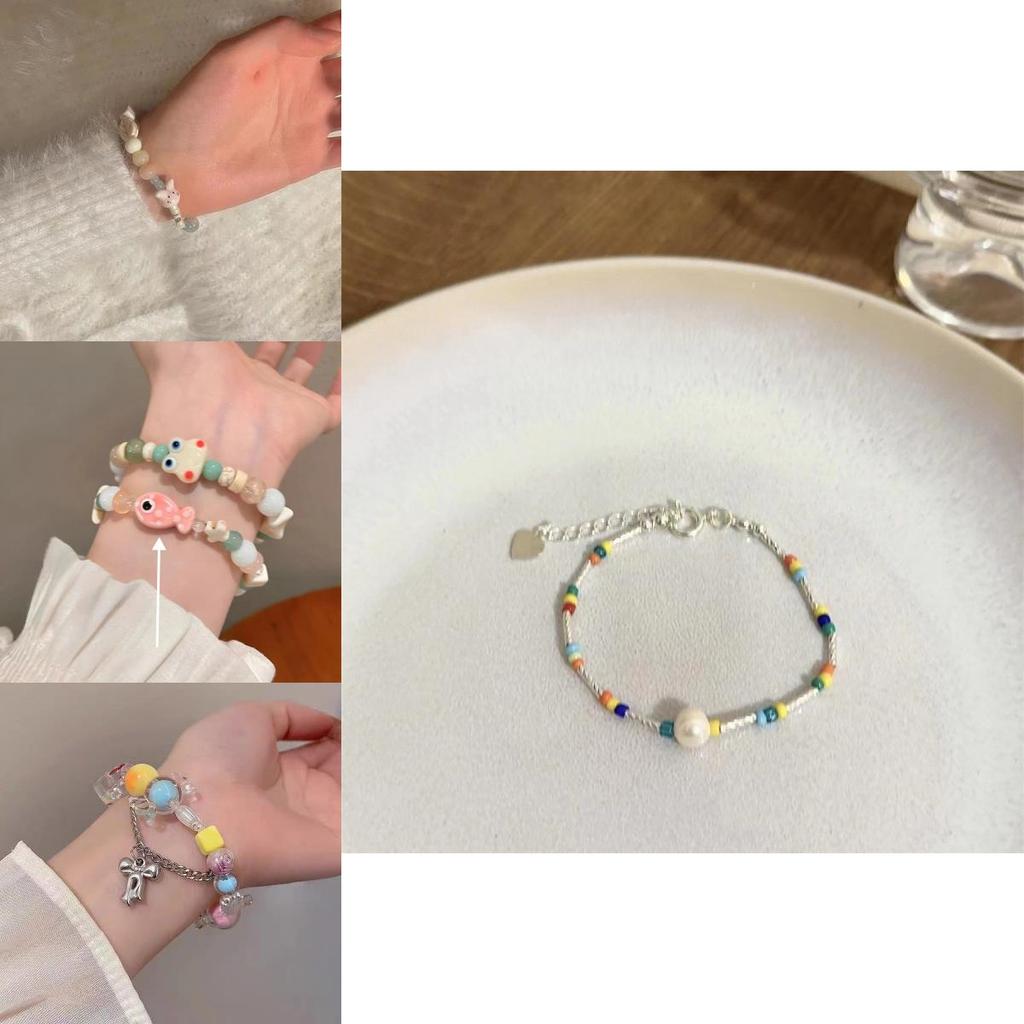 Adorable Alloy Plated Macaron Ceramic Sea Shell Beaded Bracelet Perfect For Gift Giving