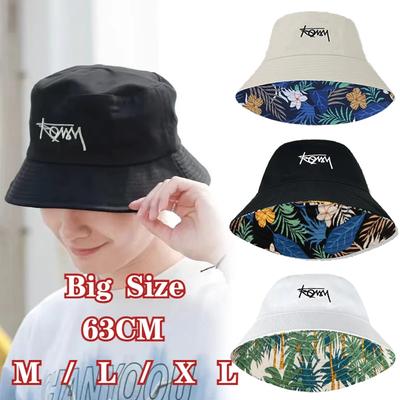 Großer Kopf 63CM XL Größe Buchstaben Fischerhut Herren Doppelseitig Damen Floral Fischerhut Sommer Lässig Street Sonnenhut Kinder Bob Panama