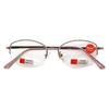 Women'S High-End Women'S Reading Glasses Anti-Blue Half-Frame Oval Classic Fashion Women'S Purple Reading Glasses