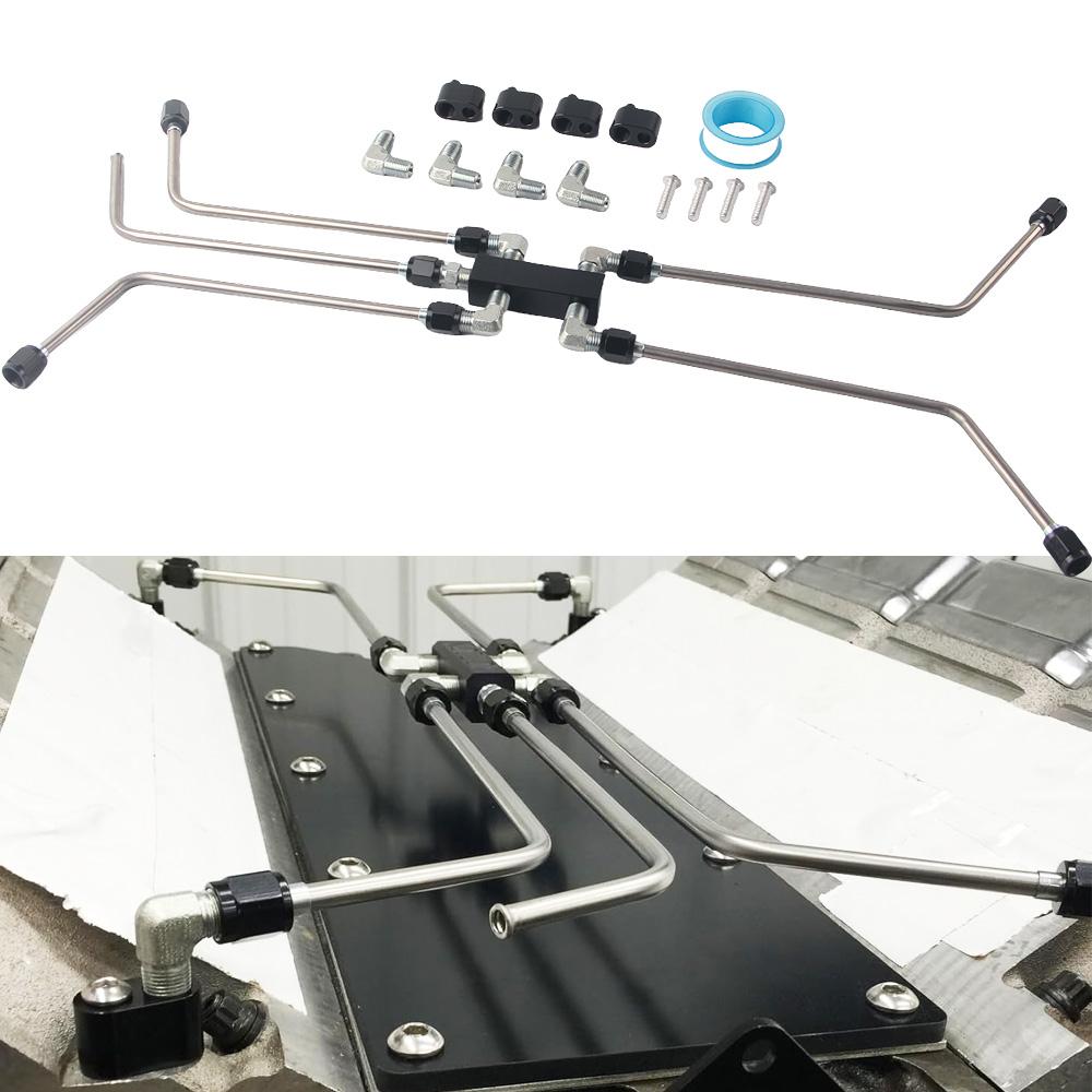 AN4 LS Edelstahl Kühlmittel-Crossover-Dampfabsaug-Kit Kompatibel mit für LS1, LS2, LS3, LS6, LS7, LS9, LSX Motoren