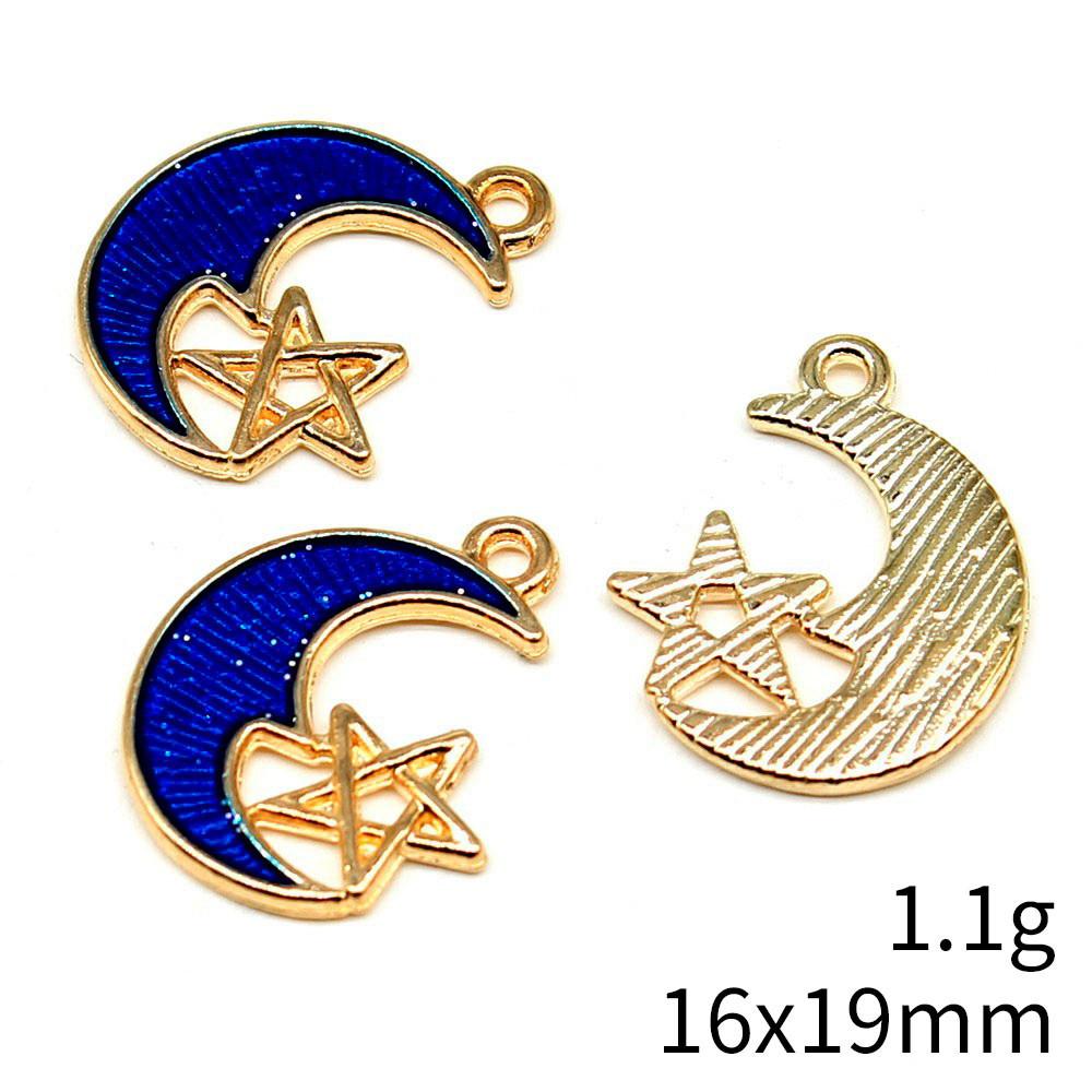 Mother's Day Charms For Nails Pentagram Moon Enamel Charms Pendant Art Supplies Pendant Accessories