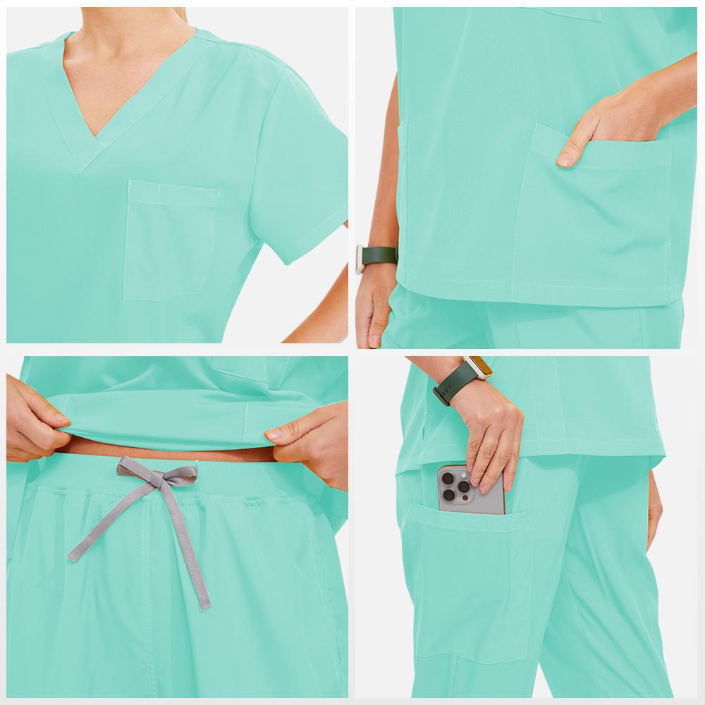 Summer Medical Scrubs Hospital Uniforms Doctor Nurse Workwear 4-way Stretch Pet Clinic Nursing Suits Dentist Working Clothes S21