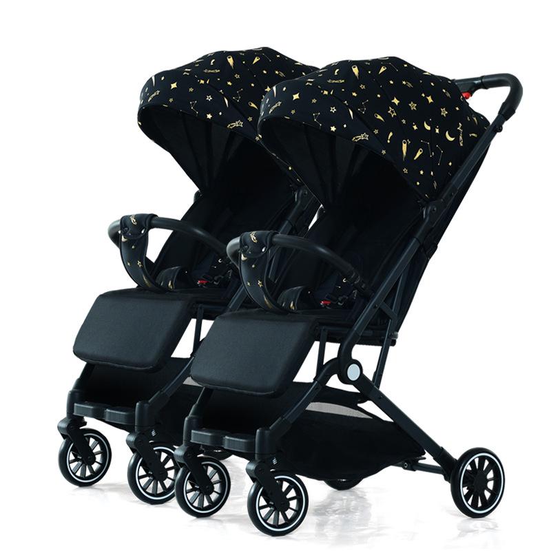 Lekki Wózek Bliźniaczy: Składane, Opcja siedzenia i leżenia dla dzieci