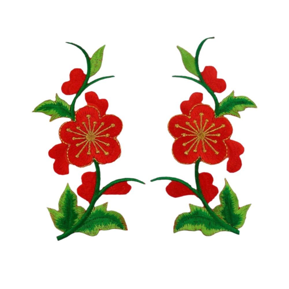 Flowers Leaves Sew Iron On Patches Hot Melt Adhesive Ironing DIY Embroidery Flowers Patch Clothes Patchwork Sticker for Clothes