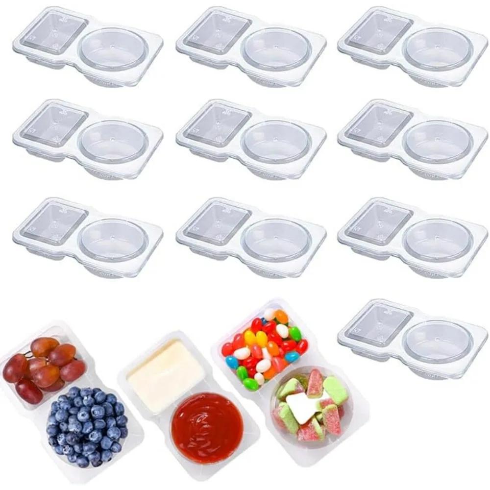 102030PCS Reusable Snack Containers with Lids 2 Compartments Seasoning Container Sauce and Dip Containers Olive Oil Dispenser 1840₽