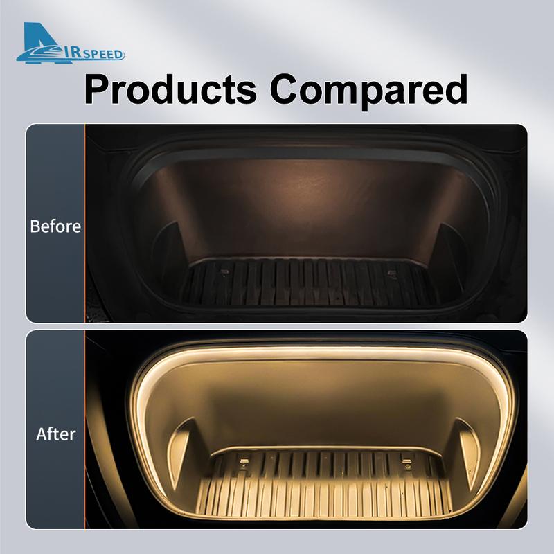 2.4M LED Car Front Trunk Light Strip Easy Tall Modified Lighting for Tesla Model 3 Y Waterproof Neon Lamp Front Trunk LED