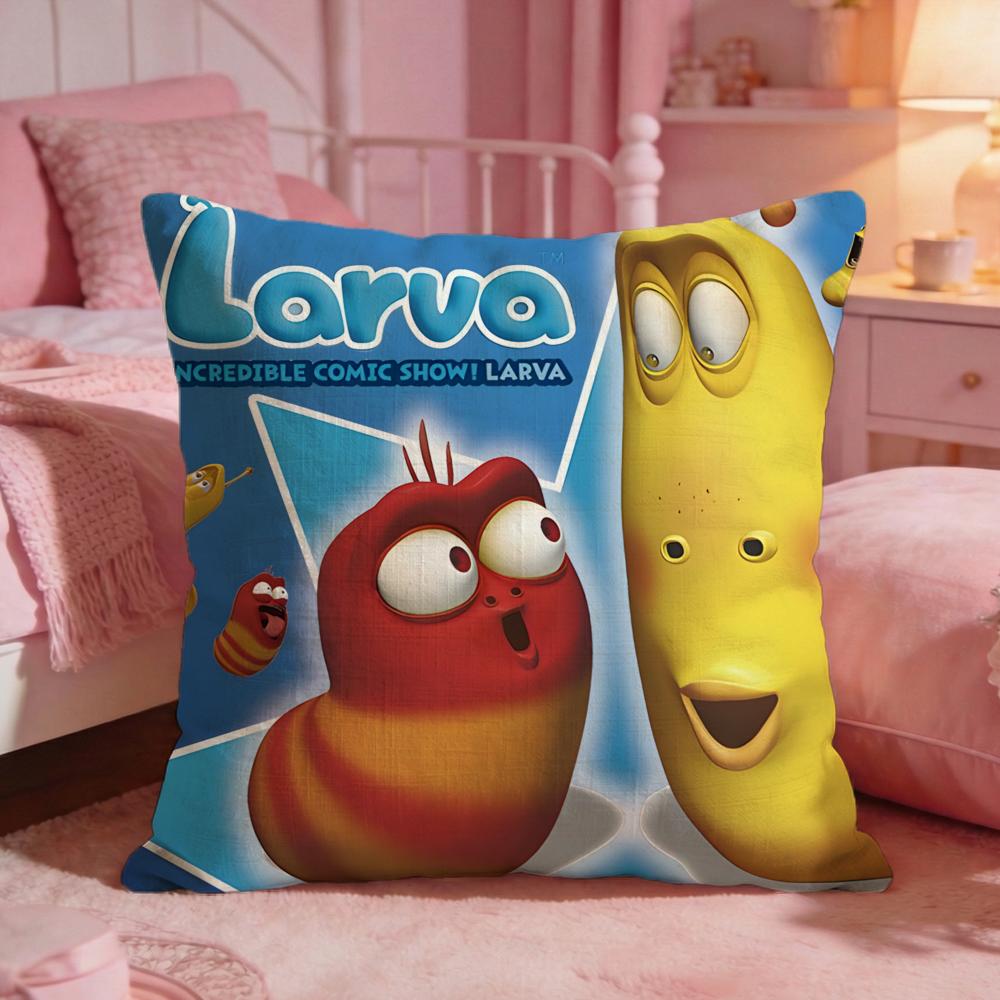 LLarvaS Süße Cartoon Kissenhülle Premium Komfort Wendbare Kissenhülle Zwei-in-Eins-Design Für Jeden Raum Auto-Innenraum