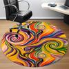 1pc Swirls Abstract Office Round Area Rug, Indoor Mat Suitable ForOffice, Under Office Chairs Bedroom Living Room Home Decor, Room Deco Q033