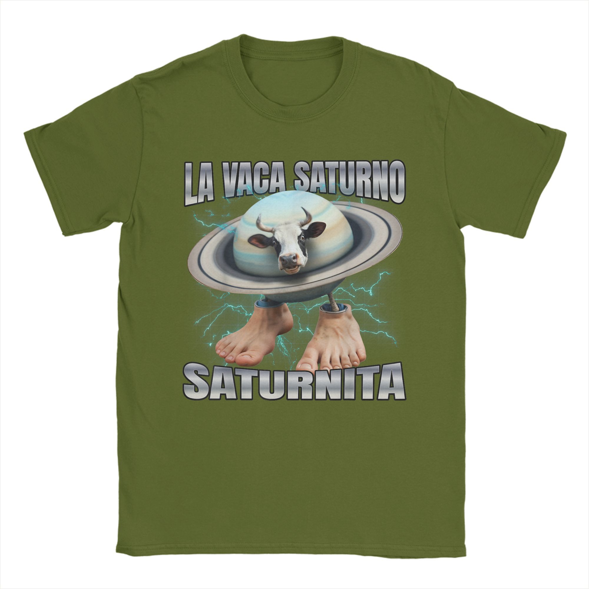 

Мужская футболка La Vaca Saturno Saturnita Хлопковые топы Уникальная футболка с коротким рукавом и круглым вырезом Оригинальная футболка 4XL