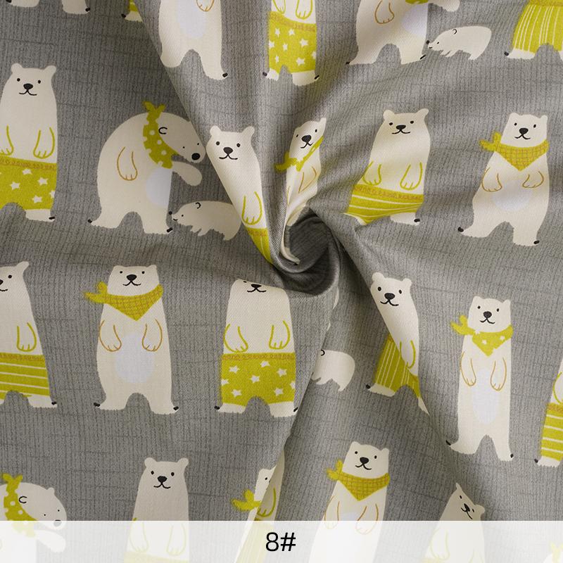 Pure Cotton Cartoon Printed Fabric for Summer Dress Bedding Children's Pajamas Handmade DIY Sewing Fabrics 0.5m/1m/2m