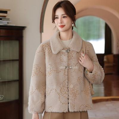 Autumn and Winter Fur Integrated Coat Mother's New Female Noble Short Mink Velvet Top