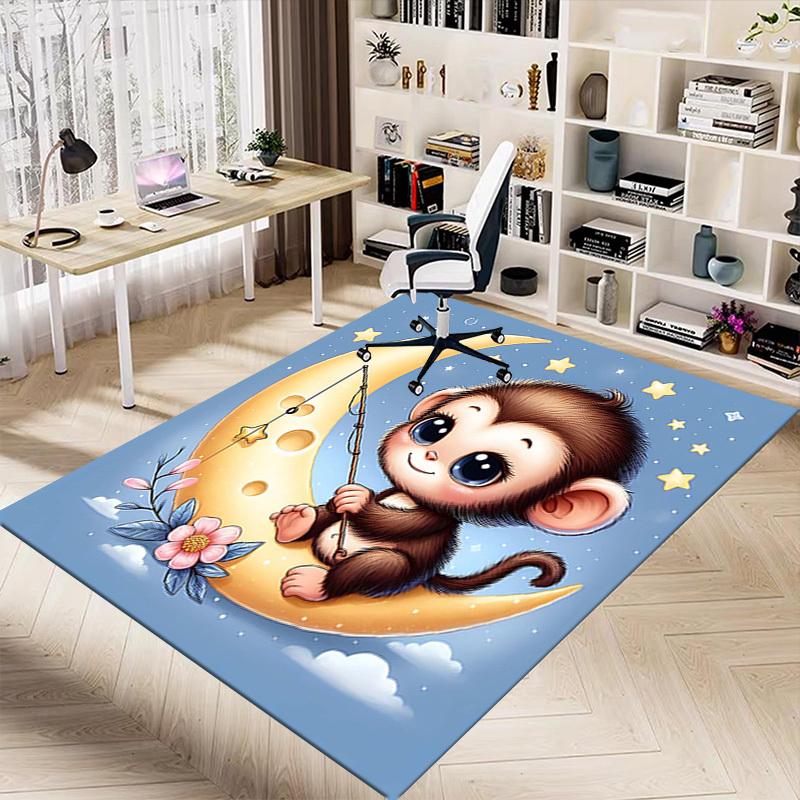 1PC Monkey Star Non-Slip Floor carpet, suitable for Office, bedroomand playrooms. It can also be used as a sofa footrest cover-T82