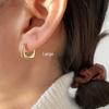 Daily Gold Color Simplicity Geometric French Square Earrings Hoop Earrings Fashion Jewelry Ear Stud