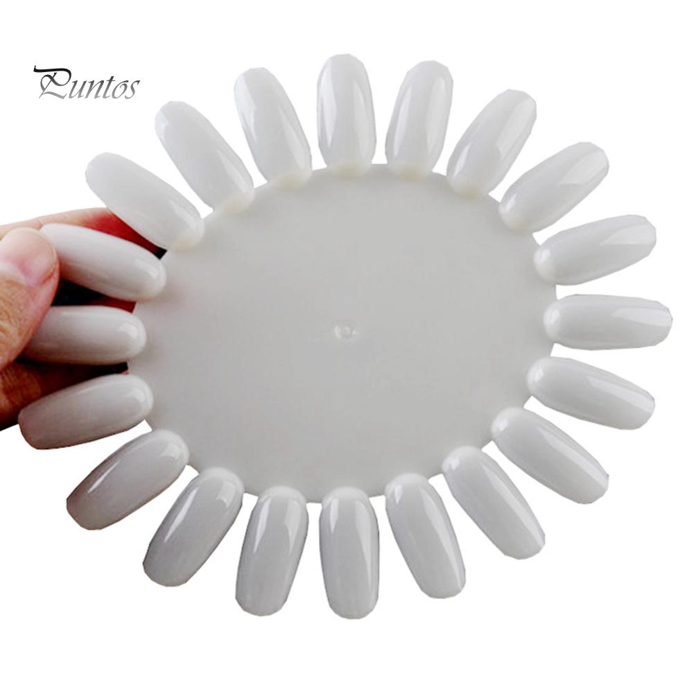 Puntos Nail Art 20 Colors Acrylic False Tip Practice Round Wheel Mould DIY Display Tool