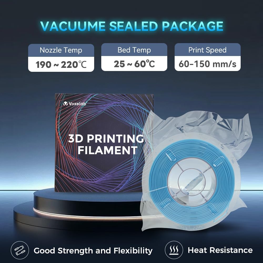 VOXELAB Luminous HS PLA Filament 1.75mm +/- 0.02mm, Luminous Rapid PLA 3D Printer Filament, Max 500mm/s High Speed Printing, Glow in The Dark