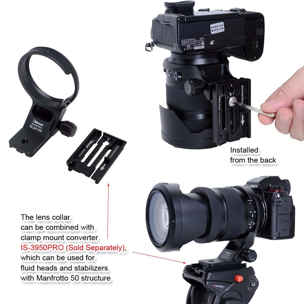 iShoot Lens Ring Tripod Compatible with Panasonic Lumix S F4 Macro Camera Lens Support Lens Bracket Tripod Tripod Mount Fit Quick Release Compatible