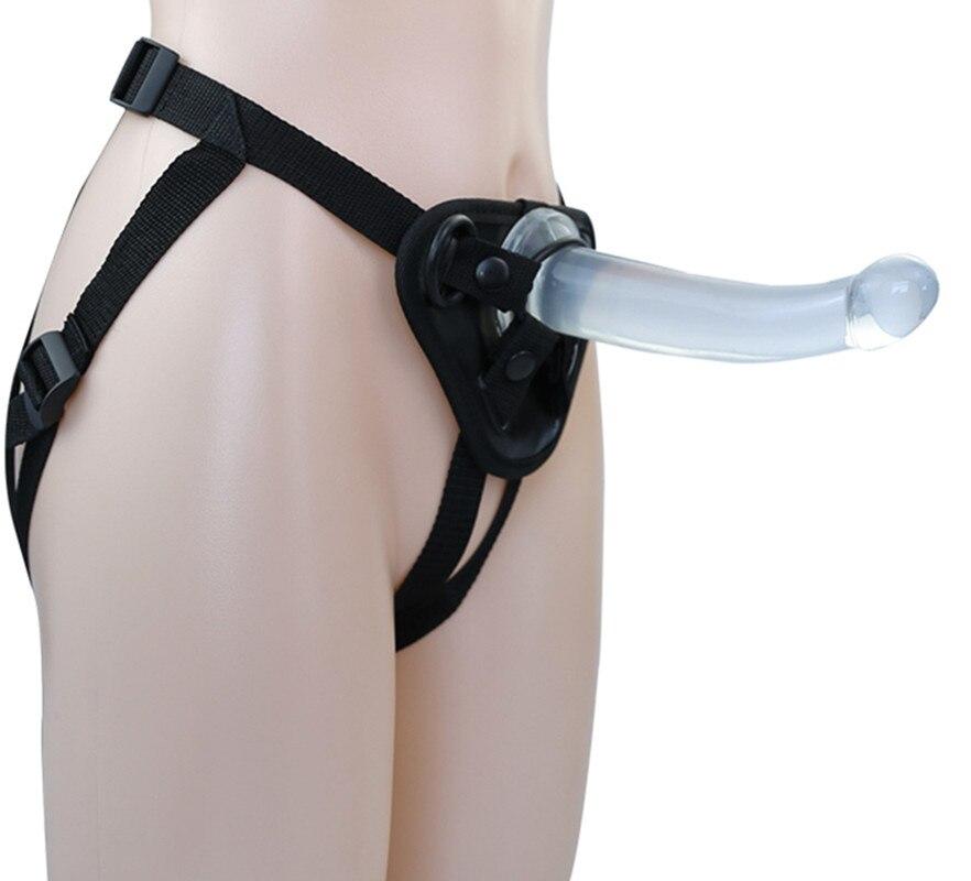 Sex Games Transparent Penis Lesbian Ultra Elastic Harness Belt Strap On Dildo for Women Couples Vagina Anal Sex