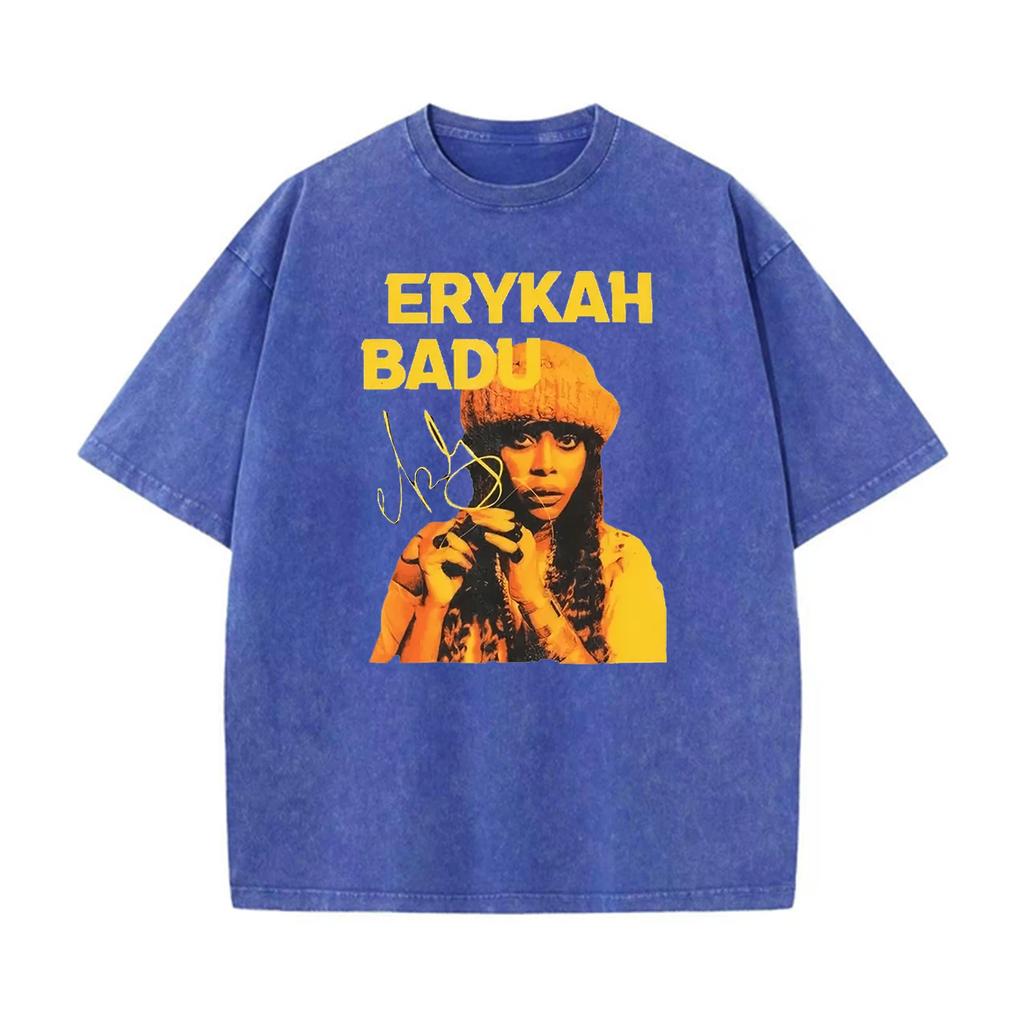 Erykah Badu Vintage Graphic T Shirt Women Men 90s Oversized Cotton T Shirt Unisex Streetwear Tee Loose Fit Short Sleeve