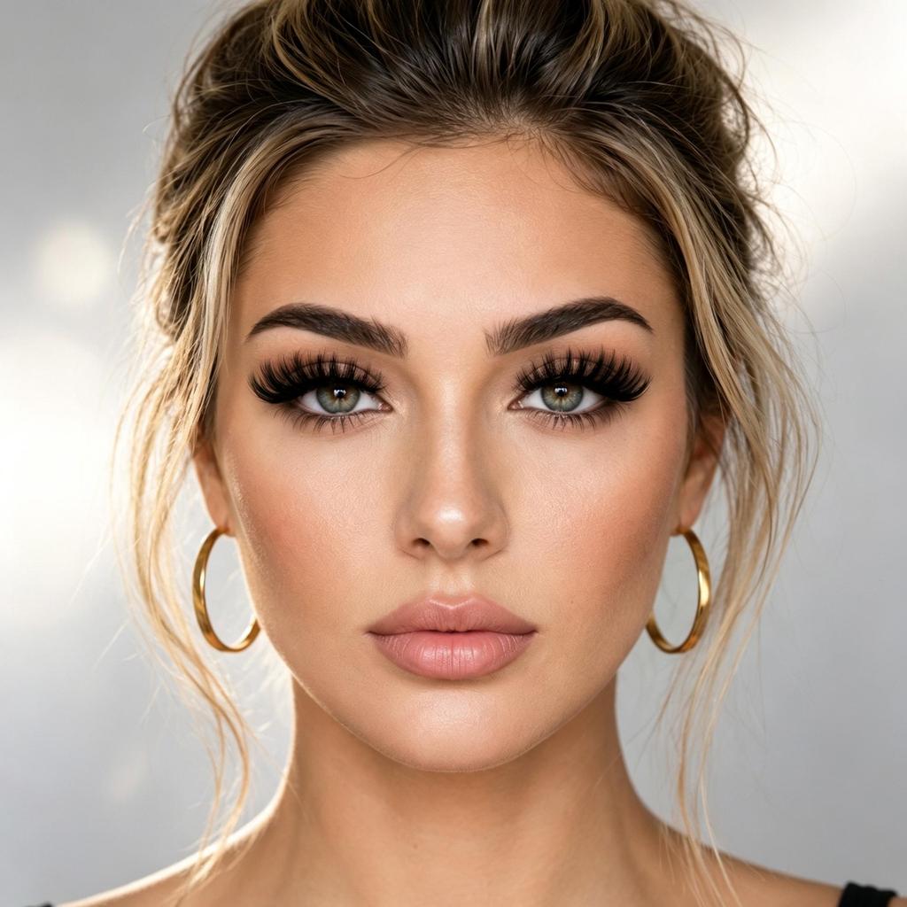 European Natural 3D False Eyelashes with Curled Stiff Stem - Dense, One-Piece Whole Strip