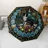 Dogs Glass Journey pattern umbrella, portable and foldable design, 8 ribs, a casual accessory for Halloween, Christmas, and birthday gifts.