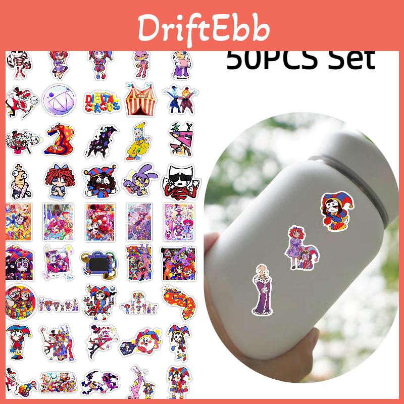 Colorful And Playful Digital Circus Stickers 60 Adhesive Stickers Assorted Shapes Perfect For Car Styling