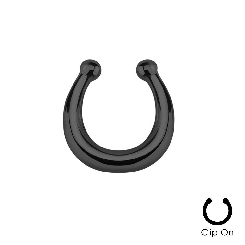 16g Steel Gold CZ Septum Fake Piercing Mix Styles Falso Septum Nose Rings Clickers Men Body Jewelry Piercing Nariz Daith Helix