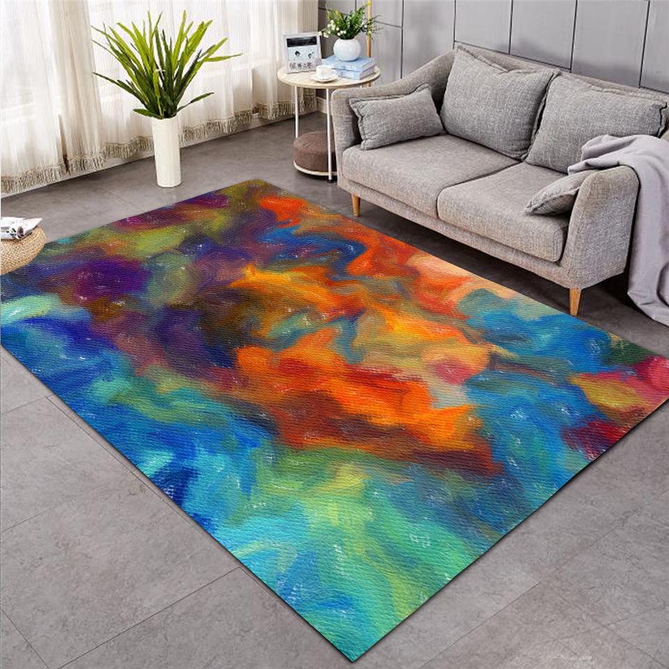 Fashion Color Cloud Decorative Floor Mat Living Room Bedroom Door Mat Abstract Art Simple Atmospheric Room Bedside Blanket